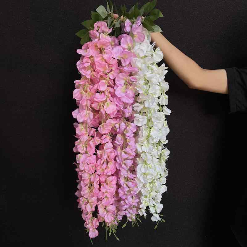 造花 藤 ホームデコレーション 結婚式場 天井装飾 桃ピンク 薄紫