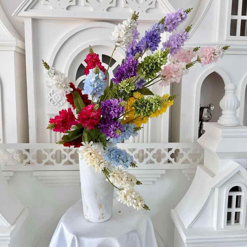 造花 ラベンダー インテリア ウェディング 写真撮影 小道具 ディスプレイ 白 ピンク 赤 黄色 緑 青 紫 シャンパン