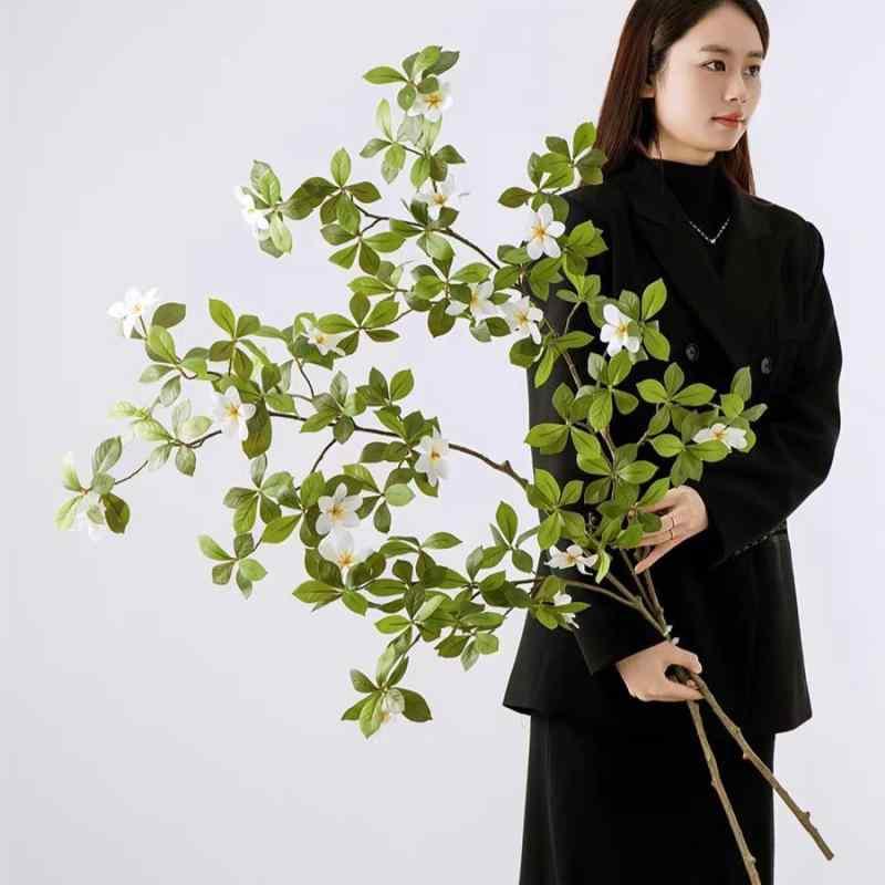 造花 栀子花 白 人工観葉植物 インテリア 撮影道具 ディスプレイ