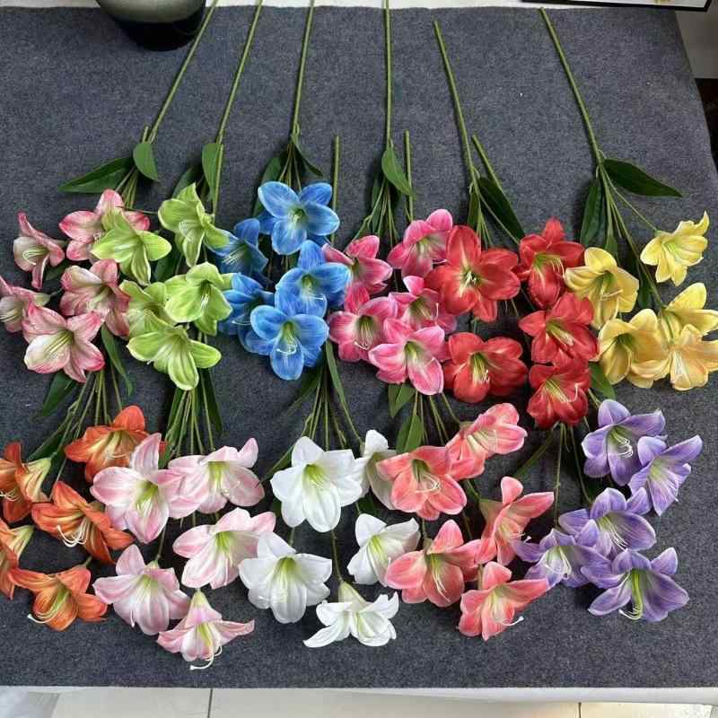 造花 インテリア 百合 ユリ 5頭 アマリリス 結婚式 ウェディング パーティー イベント ディスプレイ 写..