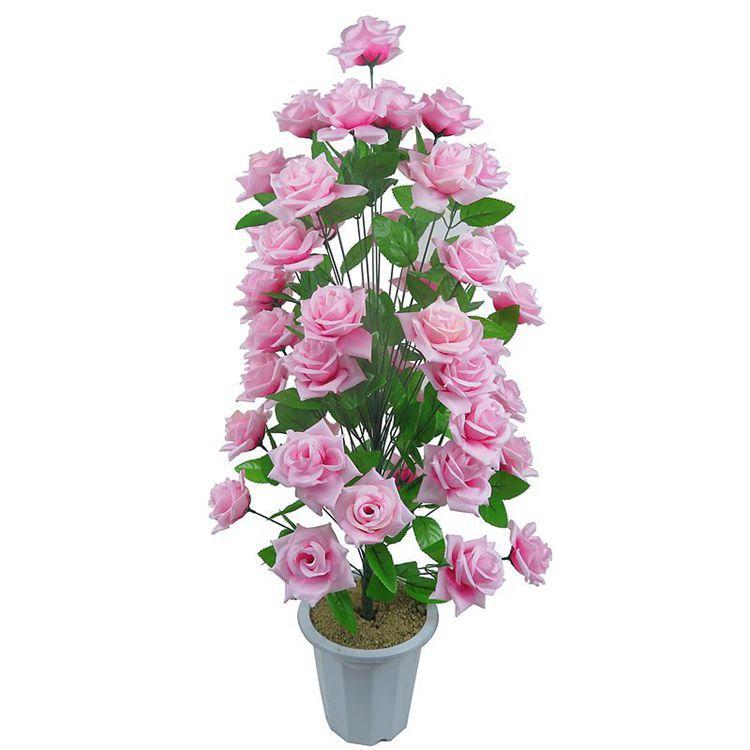 造花 バラ 絹花 花束 シルク 48本 赤 ピンク 紫 黄色 白