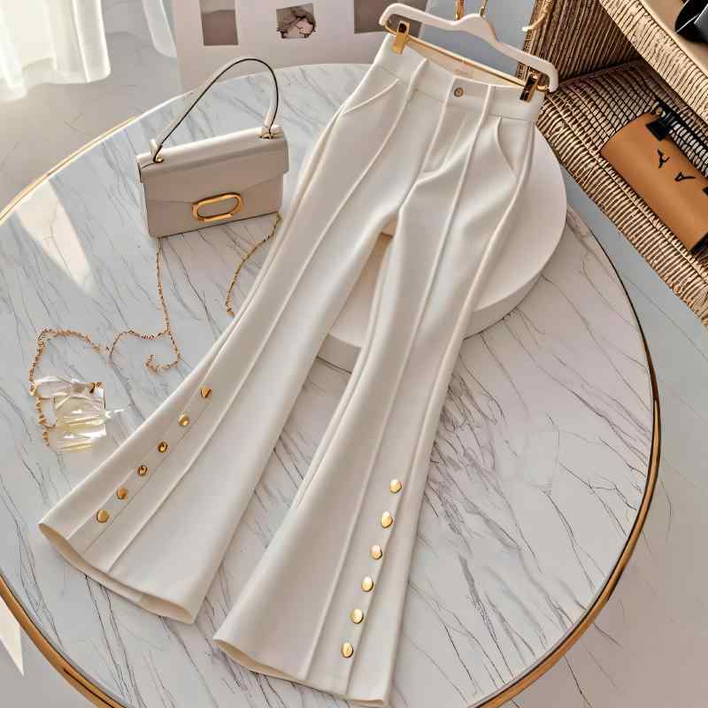 パンツ レディース 秋冬 スラックス ベルボトムパンツ ホワイト ブラック 起毛 あったか 美脚 脚長効果 ポケット付き オフィス カジュアル きれいめ 上品