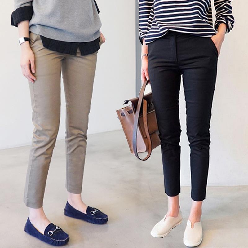 パンツ レディース 黒色 九分丈パンツ スキニーパンツ テーパードパンツ スラックス 通勤 オフィス カジュアル 綿混紡 ポケット付き ブラック カーキ 高見え