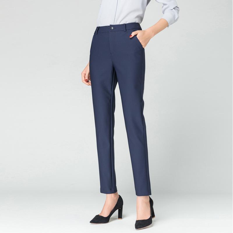 パンツ レディース 秋冬 高見え 事務服 ストレッチ ナイロン混紡 スキニーパンツ ストレート 黒 紺 仕..