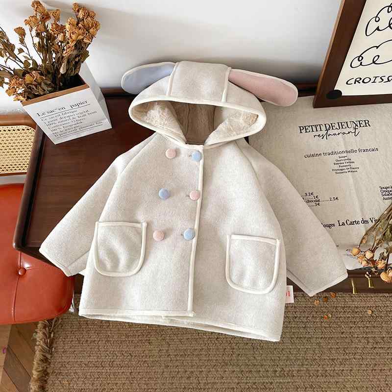 子供服 アウター 女の子 裏起毛 ジャケット かわいい 韓国風 フード付き 中綿 コート ポリエステル ミ..