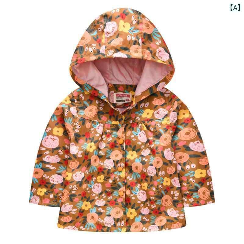 子供服 アウター 女の子 春秋 キッズ ウインドブレーカー フード付き ファッション プリント カジュア..