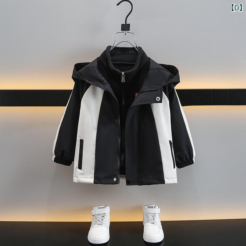 キッズ アウター 男の子 秋冬 フード付き 防風 ジャケット 3way ジャンパー カジュ...