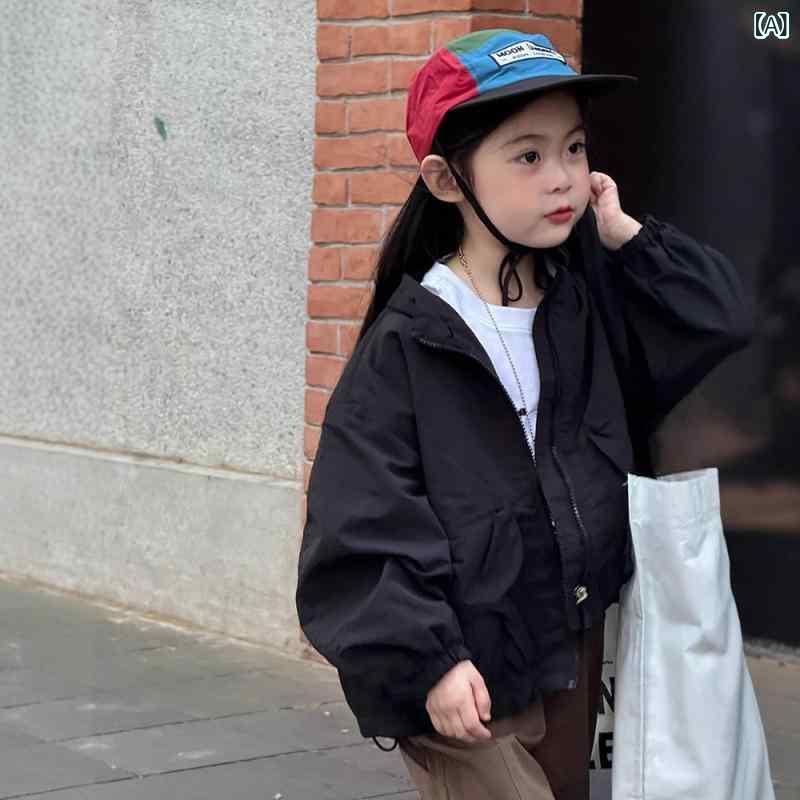 キッズ アウター 子供用 大ポケット ジャケット 女の子 秋物 長袖 速乾性 ジャケッ...