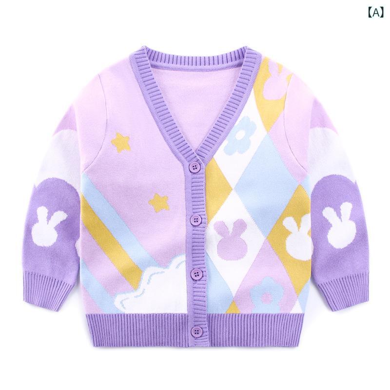 子供服 ニットカーディガン 女の子 アウター Vネック 格子柄 かわいい ベビー服 ト...