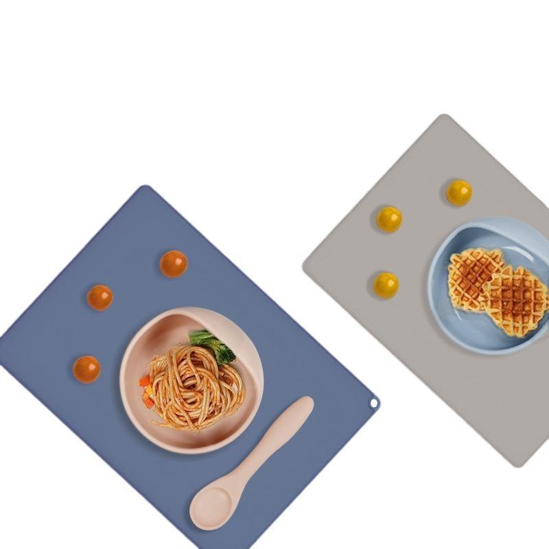ランチョンマット 子供 学生用 厚手 シリコン製 長方形 断熱 滑り止め 防水 無地 テーブルマット