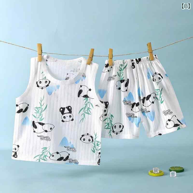 子供用 タンクトップ 短パン セットアップ 春夏 ベビー服 ノースリーブ カートゥーン柄 通気性 綿100％ かわいい 幼稚園 保育園 小学生 男の子 女の子 70 80 90 100 110 120 130 140 150
