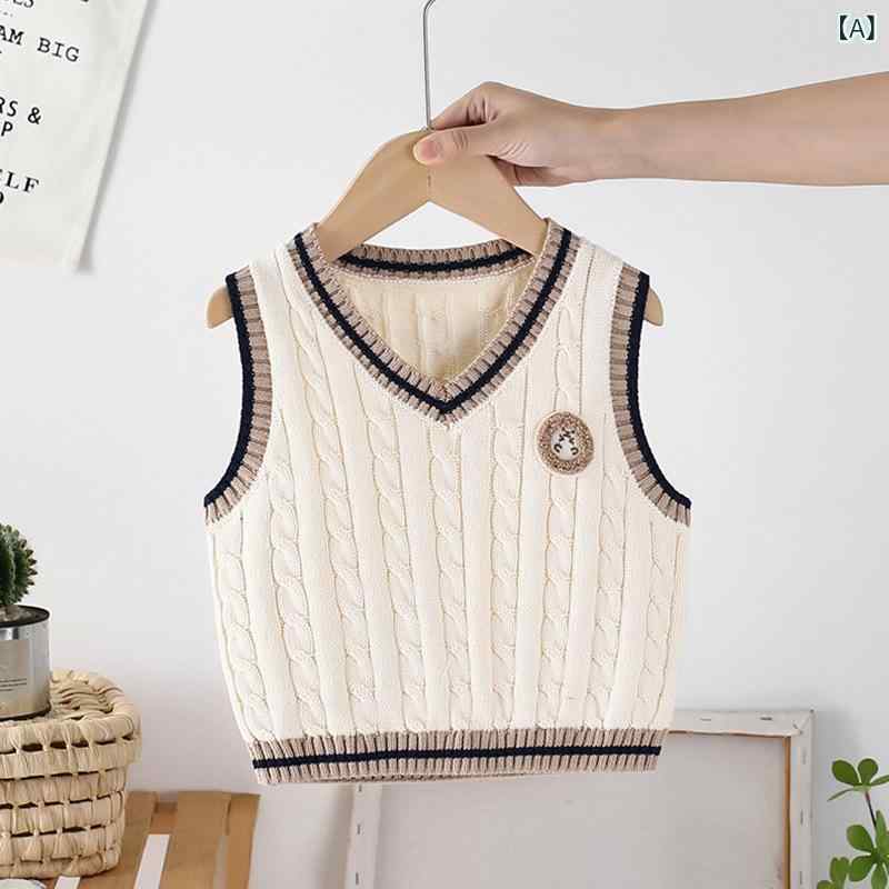 ベビー服 子供服 ニットベスト ノースリーブ 赤ちゃん 純綿 チョッキ かわいい 女の子 男の子 幼児 春秋 シンプル ミルクホワイト