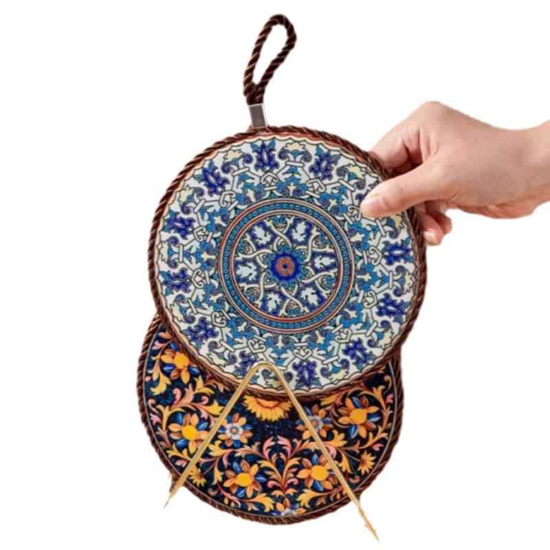 鍋敷き コースター キッチン雑貨 食器 テーブル用品 軟木 セラミック 耐熱 防熱 中華風 オシャレ 梧鳳..