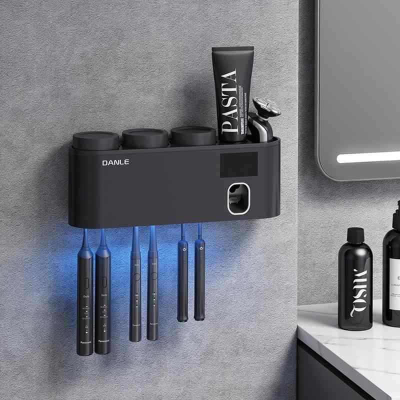 歯ブラシスタンド 歯ブラシホルダー 紫外線除菌 抗菌 吸盤式 プラスチック製 フィリップス 白金