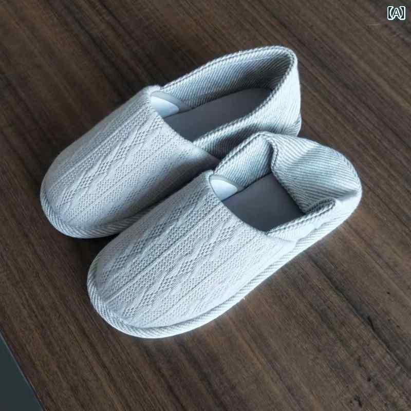 ルームシューズ レディース メンズ マタニティ 妊婦 産後 室内履き スリッパ 暖かい 通気性 綿布 厚底 滑り止め 静音 グレー ピンク系 かわいい ふわふわ もこもこ 2