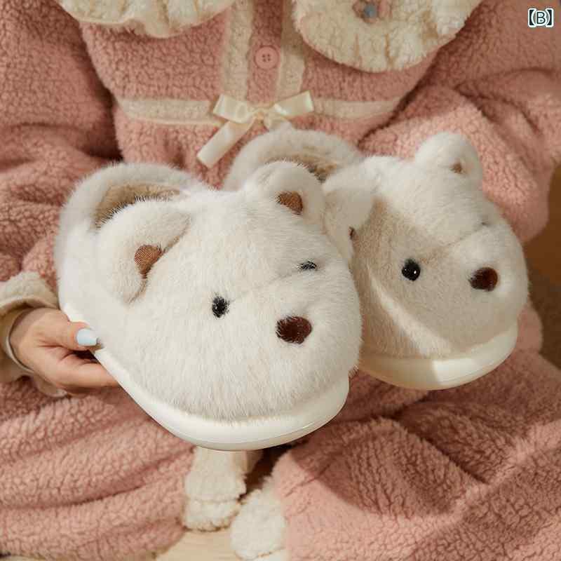 ルームシューズ レディース かわいい 暖かい スリッパ 冬用 防寒 滑り止め 厚底 ボ...