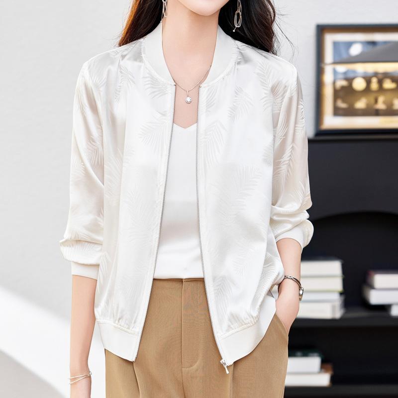 ・素材: 桑蚕丝・柄: 植物花卉・フィット: 修身型・構成: 単品・着丈: 短め（40cm超50cm以下）・袖丈: 長袖・袖のタイプ: レギュラー・ネックライン: Vネック・デザイン: 立体装飾・加工: プリント・色: ホワイト・サイズ: ...