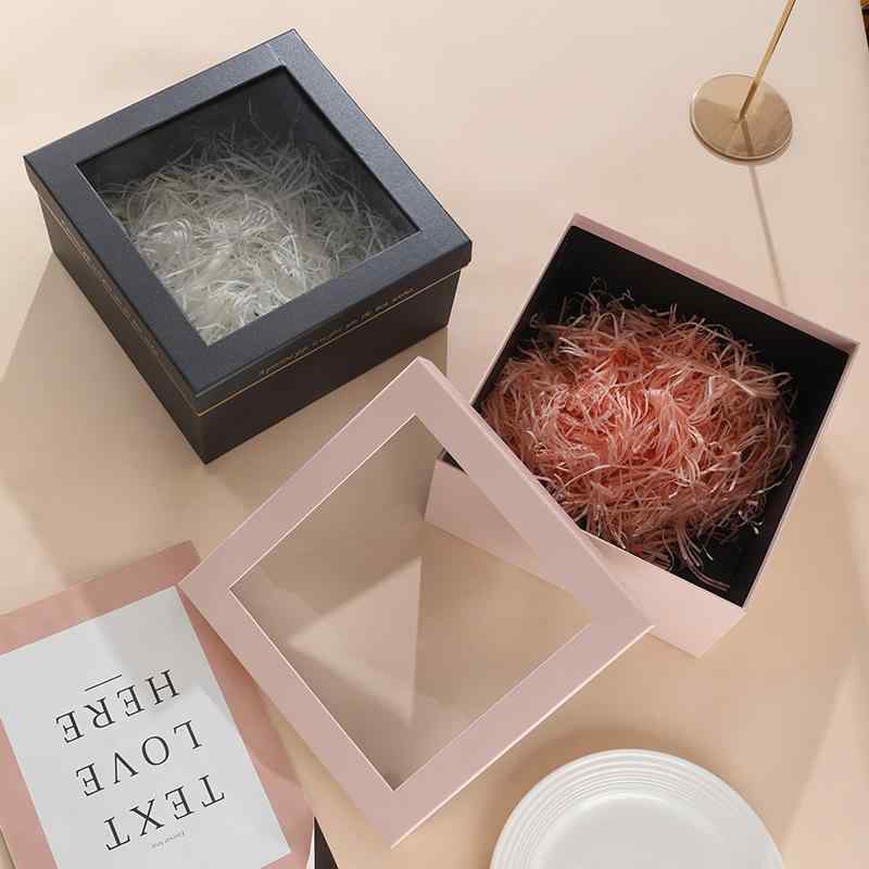 ギフトボックス ラッピングボックス 貼り箱 天窓付き 永生花 バラ 贈り物 誕生日 ...