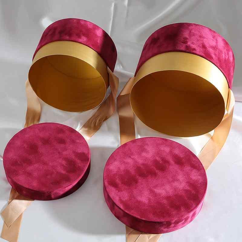 ギフトボックス ベルベット調 鹿 кожа スエード調 結婚式 満月 バースデー プレゼント 酒紅 ピンク系 ..