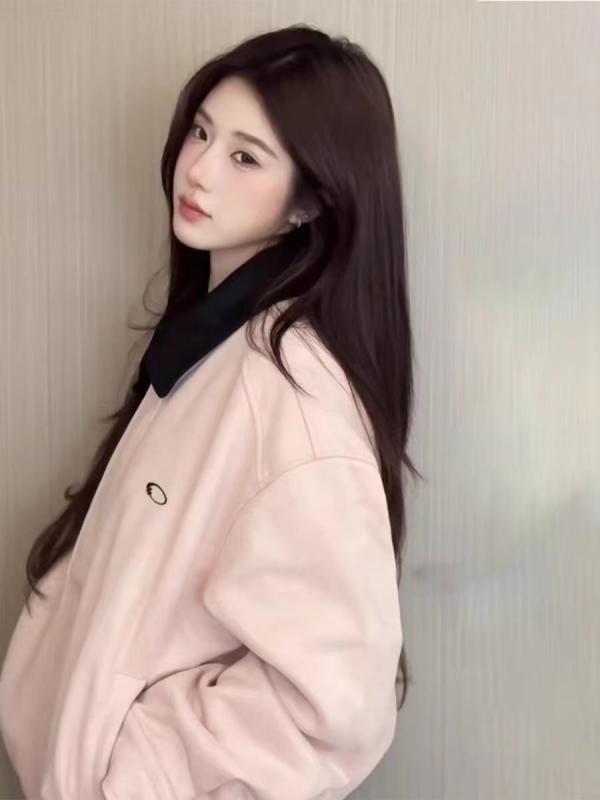 Other Jackets Jumpers - 野球 服 レディース 美式 ストリート カジュアル ゆったり ショート丈 スエード ジャケット アウター ピンク系 ポリエステル かわいい 日韓 秋冬