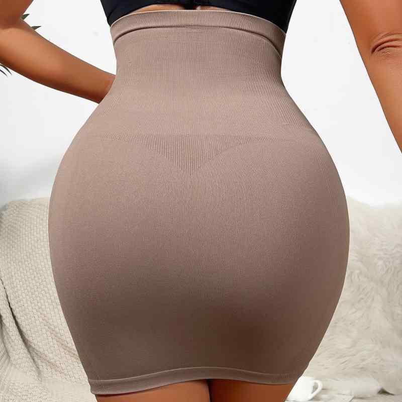 スカート レディース タイトスカート ミニスカート ハイウエスト スリット 無地 伸縮性 着痩せ 美尻 事務服 オフィス フォーマル モカブラウン