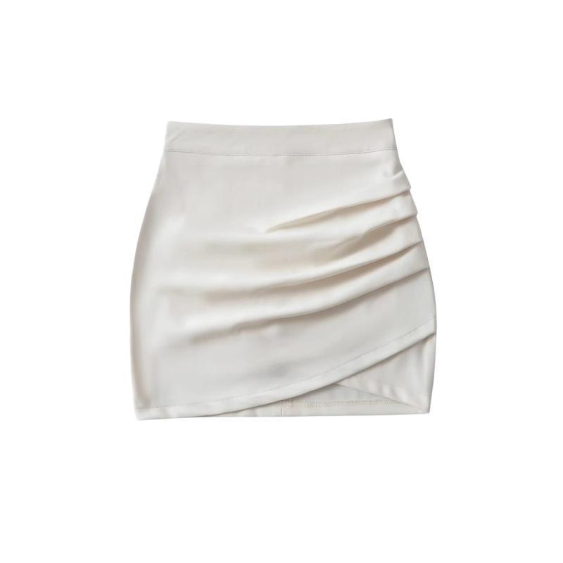 スカート レディース 高腰 ミニスカート タイトスカート アシンメトリー 無地 シンプル 美脚 スタイルアップ 着痩せ 普段使い お出かけ カーキ ベージュ ダークグレー ブラック