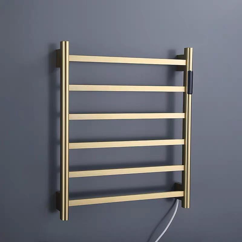 タオル掛け バスルーム用 ステンレス製 電気タオルウォーマー タオル乾燥 暖房 タイマー付き スマート ..