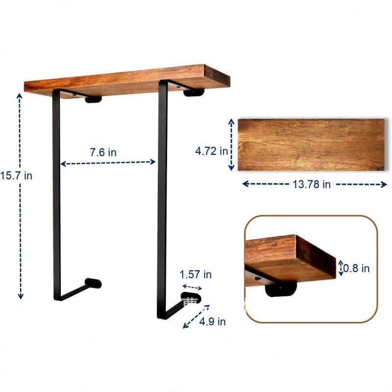 Towel Racks - タオルラック 壁掛け 木製棚 メタルフレーム バスルーム 浴巾掛け タオル収納棚