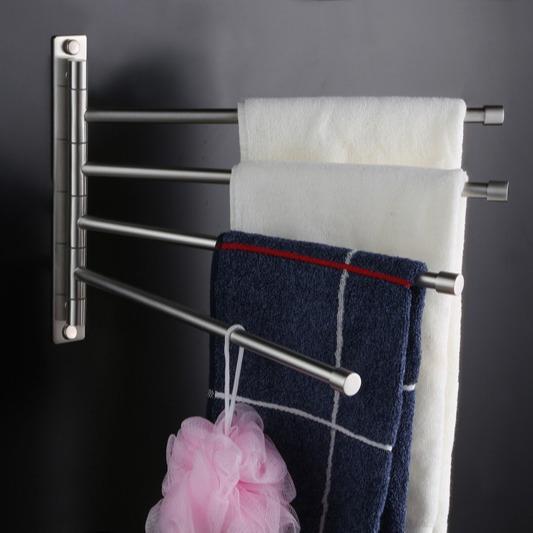 タオル掛け 可動式 304ステンレス つや消しブラック 2連 3連 4連 5連 6連