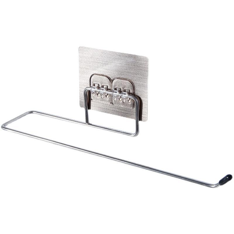 キッチンペーパーホルダー 2個セット 鉄製 タオル掛け ラップホルダー 壁掛け棚 粘着式 穴あけ不要 キ..