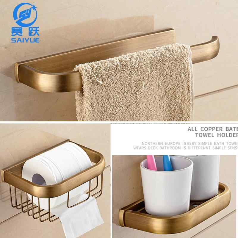 タオルラック 浴室用ラック アンティーク調 銅製 壁掛け タオルハンガー タオルバー バスケット 棚 シャンプーラック 石鹸置き ペーパーホルダー トイレブラシホルダー コップ立て スマホホルダー ドライヤーホルダー 化粧鏡 フック シングル ダブル 洗