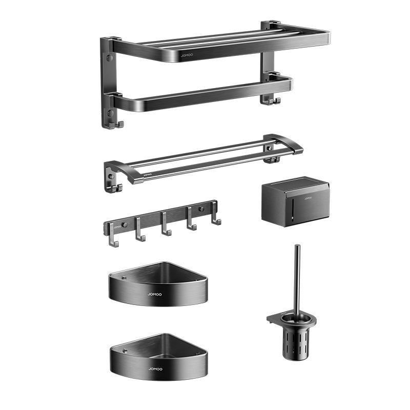 タオルラック バスルーム収納 5点セット 壁掛け 浴室用 アルミ合金製 物干し 浴室収納 多機能 酸化防止 省スペース আধুনিক minimalist スタイル