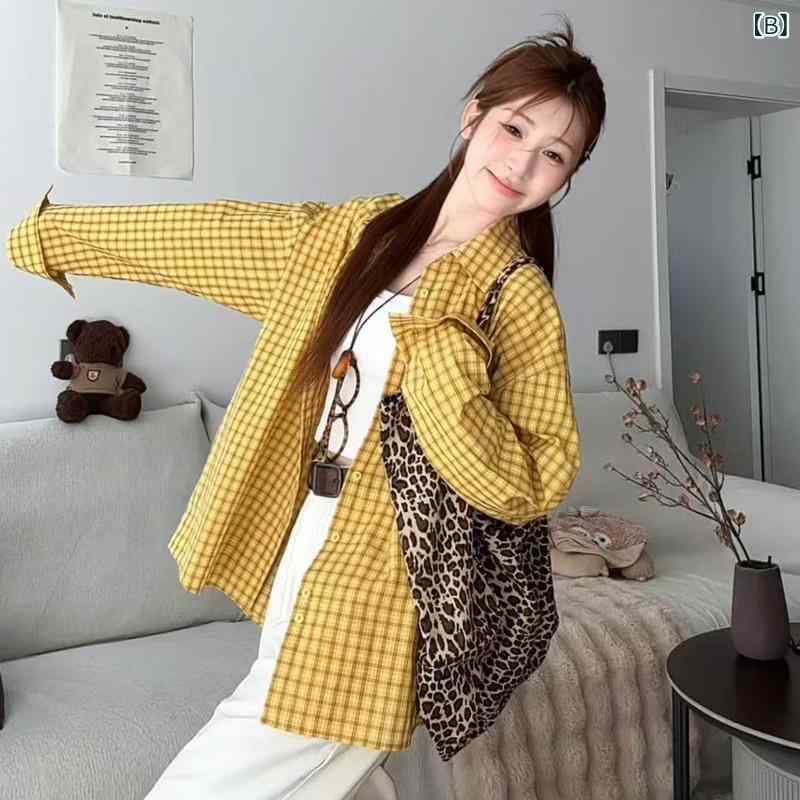 シャツ レディース 長袖 赤 格子柄 襟付き コットン 開襟 接触冷感 ゆったり 大きいサイズ 春夏