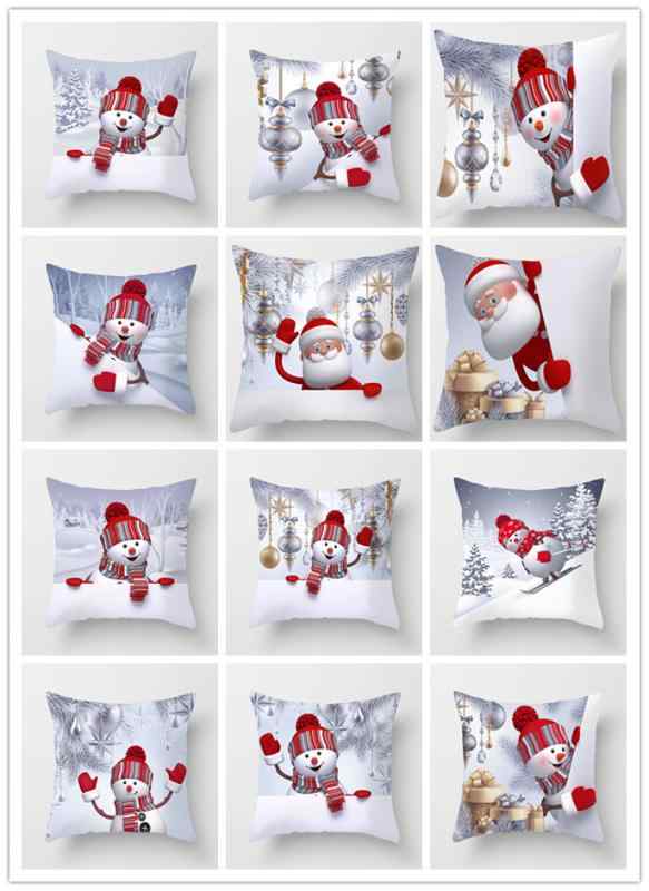 クッション クッションカバー クリスマス 桃皮絨 45×45cm ソファ 車用 腰当て かわいい おしゃれ 北欧風