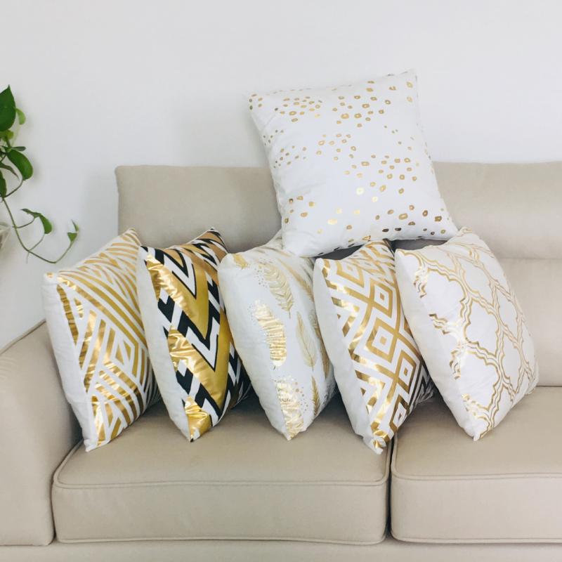 クッション 北欧風 45×45cm ベロア調 抱き枕 背当て 椅子用 ソファ リビング 寝室 無地 アイボリー ゴ..