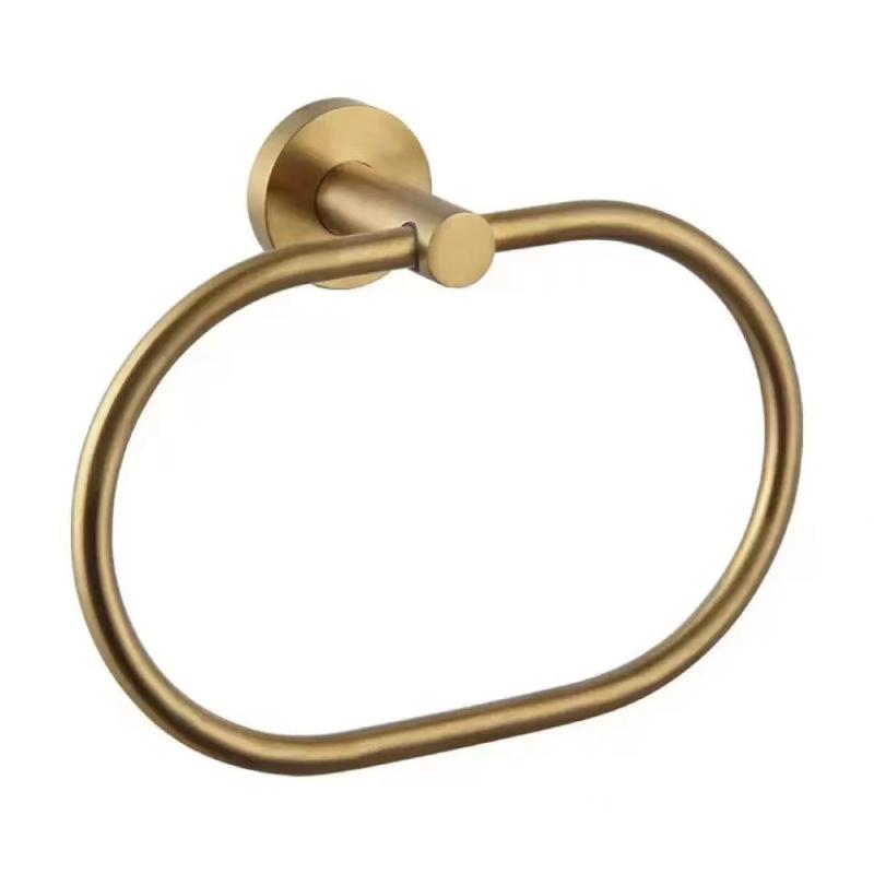 タオルリング ステンレス トイレ 浴室用 壁掛け タオルハンガー 研磨加工 省スペース 銀色 黒色 金色