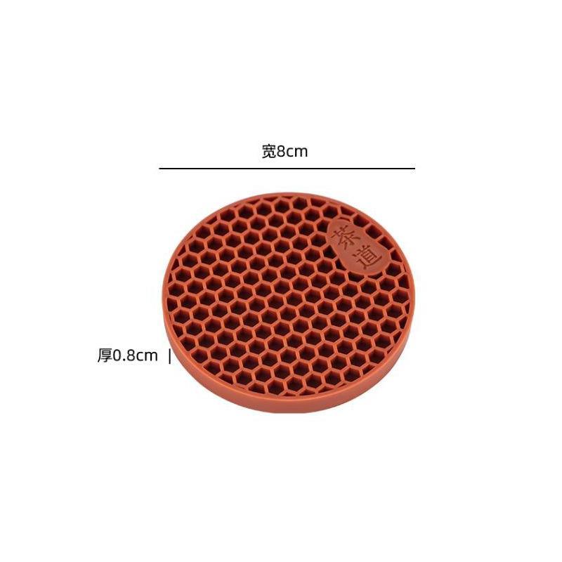 茶托 グラスマット シリコン 厚手 断熱 耐熱 茶道具 茶道 ブラック レッド 8cm