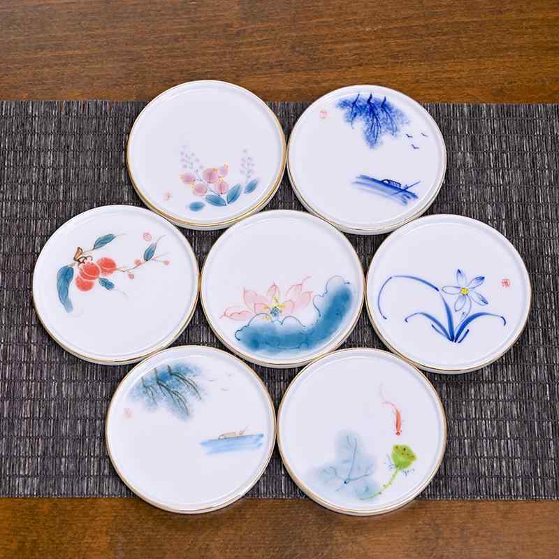 茶托 コースター 陶瓷 瀬戸物 茶道�