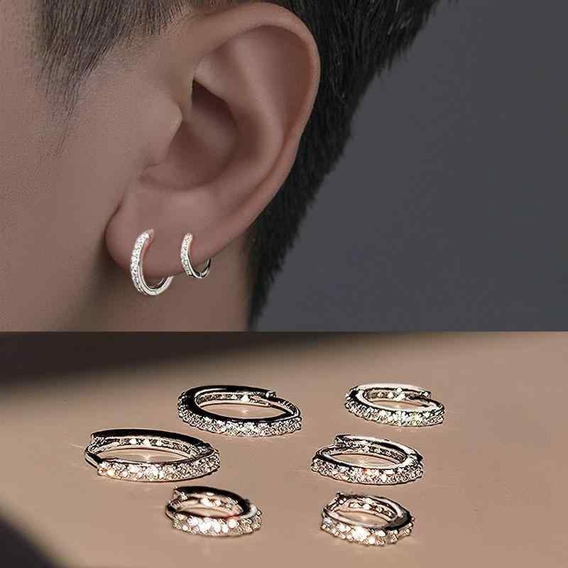 ピアス メンズ 小さめ フープ型 イヤーカフ風 イヤリング シルバー925 アレルギー対応 つけっぱなしOK 高級感 シンプル