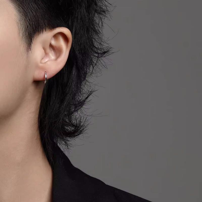 ピアス メンズ 男性用 シルバー999 純銀製 フープピアス リングピアス シンプル イヤリング アレルギー..