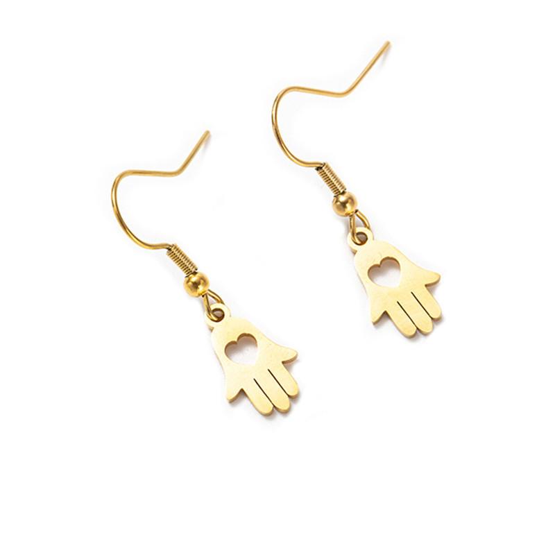 ピアス レディース メンズ 男女兼用 ペア 愛のハート 手のひら ステンレス 金属アレルギー対応 ゴール..