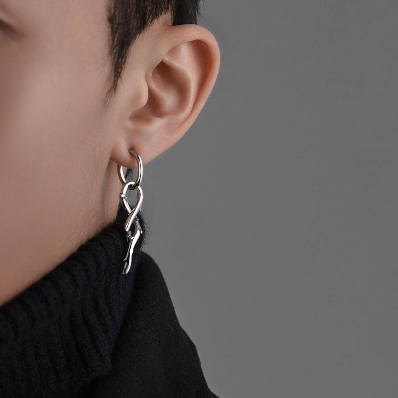 ピアス 男女兼用 イヤリング シルバー 電気メッキ加工 個性派 トゲトゲ 棘 イバラ 普段使い アクセサリー