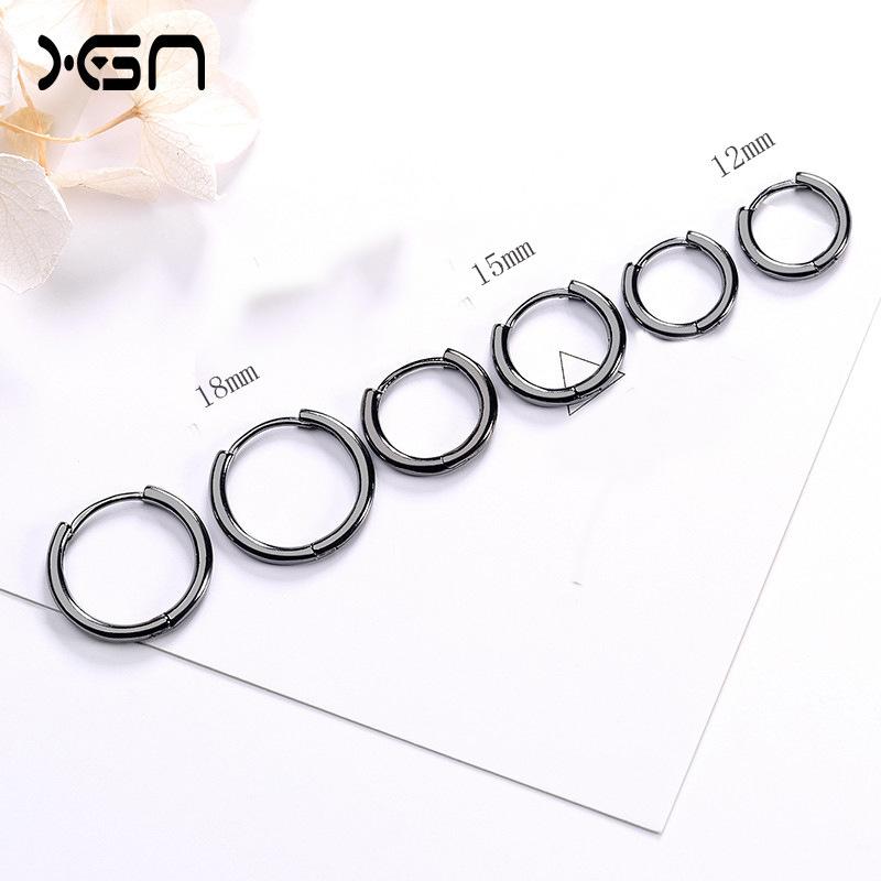 イヤリング 男女兼用 S925 シルバー 光沢 ラウンド サークル フープ ピアス シンプル 幾何学模様 ファ..