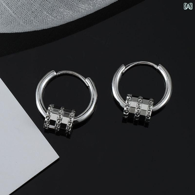 ピアス メンズ 男性用 イヤーカフ 925シルバー 潮 デザイン ユニセックス アクセサリー