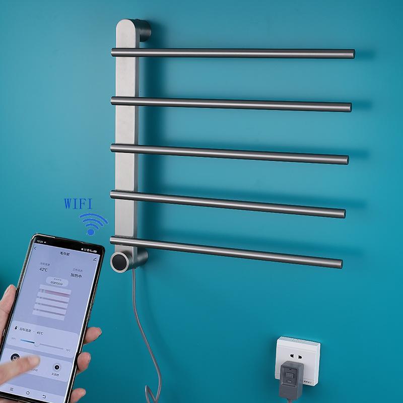 タオルラック ステンレス製 電気タオル掛け バスルーム用 タオルウォーマー 浴室暖房 壁掛け式 電気メ..