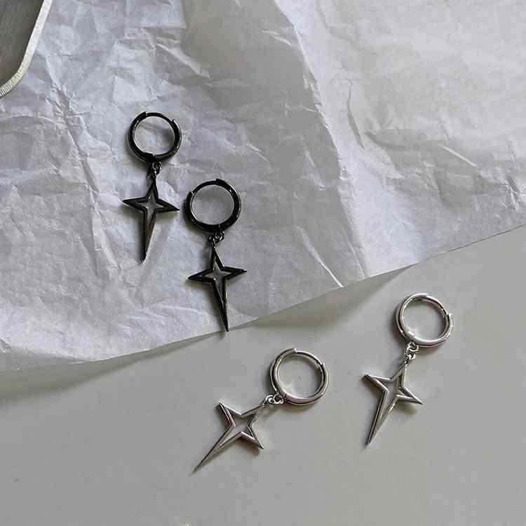 ピアス 男女兼用 s925シルバー 星 十字架 イヤリング 中性風 スターリングシルバー シルバー925 銀 イヤーカフ 防落ち 個性 普段使い