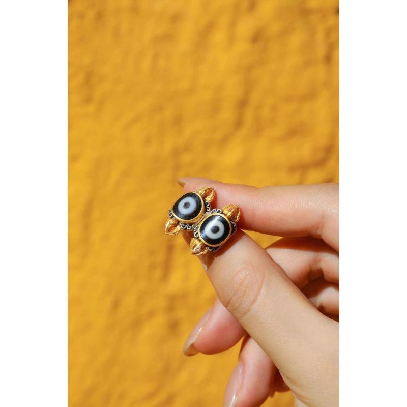 ピアス レディース 女性用 シルバー ファッション イヤリング レトロ デザイン 天珠 普段使い パーティ..