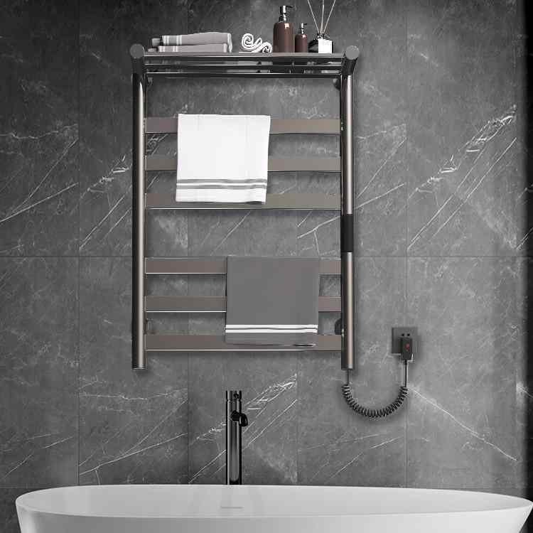 タオルウォーマー バスルーム用 アルミ合金製 電気タオル掛け 乾燥棚 スマートタイマー機能付き WiFi ..