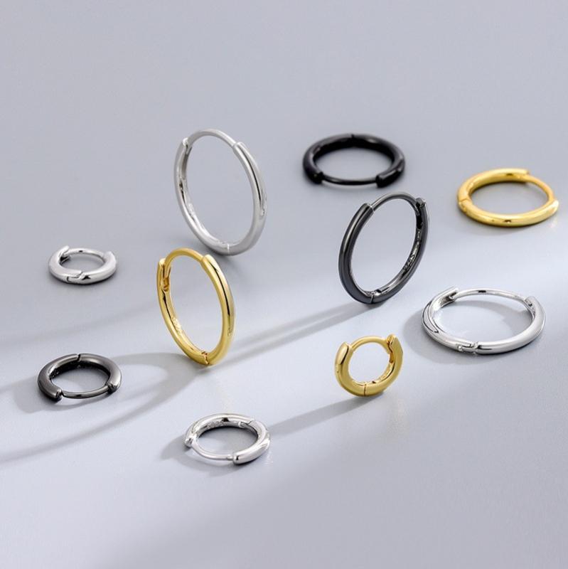 ピアス 男女兼用 シルバー925 フープピアス 銀耳饰 電気メッキ加工 ゴールドカラー