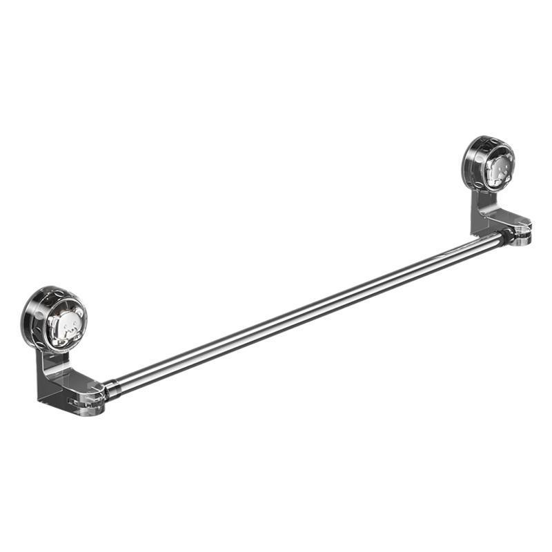 タオルハンガー 透明 伸縮式 吸盤 壁掛け 浴室 洗面所 収納 タオル掛け フック付き 省スペース 30cm 50..